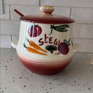LA Pottery Tureen Soup Stew Chili Beans #705 1957 Kitchen Decor Made in the USA
